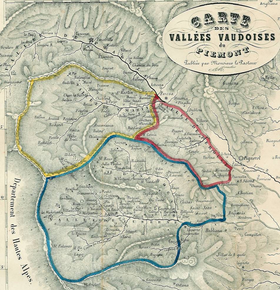 Carte des Vallées Vaudoises